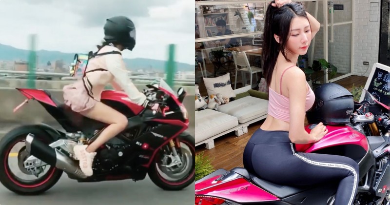 白皙美肌！台64線「美腿重機辣妹」引瘋傳，誘惑S曲線讓網友瘋狂肉搜！