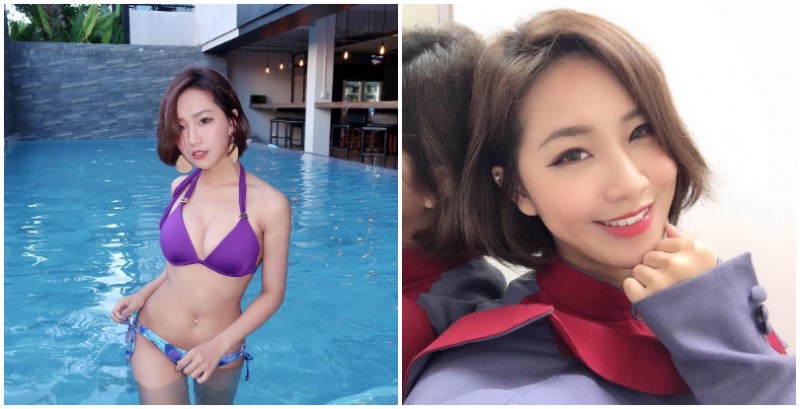 走出泳池就是要有氣勢！「正妹空姐」Kiona一頭俏麗短髮與火辣身材展現女王霸氣
