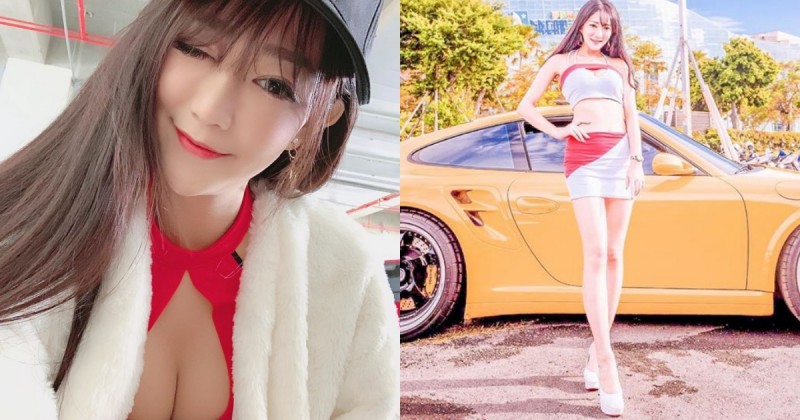 腿很厲害欸！蘋果甜心「APO Chou」熱辣曲線，賽車女郎服「爆乳畫面」太吸睛