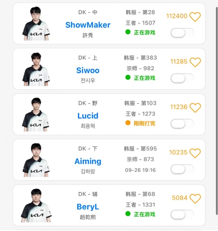 【蜗牛电竞】许哥要当区王!OBGG显示DK全员现已收假 开始韩服排位训练备战亚洲邀请赛