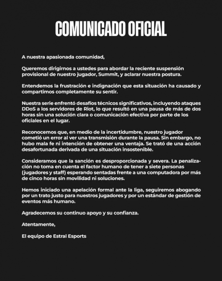 【蜗牛电竞】EST更推抗议禁赛:七名成员静坐五个小时无法行动,禁赛处罚过于严厉