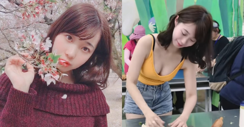 【蜗牛电竞】雙峰晃得好可口！清新正妹「搣時潘Miss Pun」來台拔蔥擀麵糰，製作過程讓人又熱又麻！