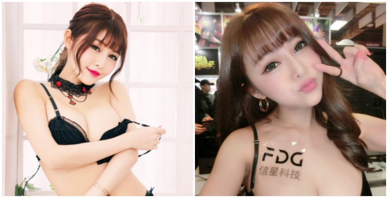 【蜗牛电竞】胸部停手把這招有看過嗎？「甜心正妹」安希在電玩展上表演最新的手把收納方式