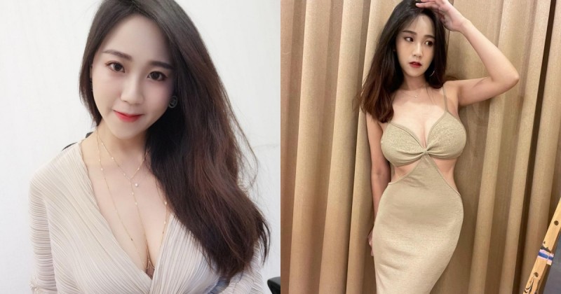 【蜗牛电竞】超兇深V把項鍊吃掉！「最派國文老師」F罩杯有夠狂，露腰小洋裝讓人目不轉睛！