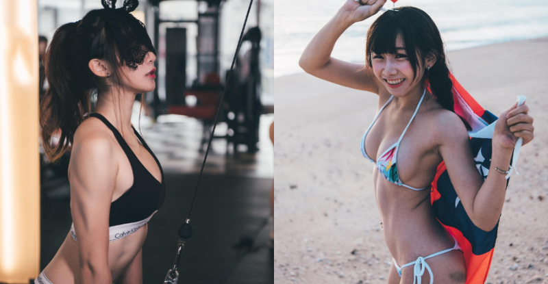 【蜗牛电竞】蒙面健美正妹爆紅！被神出原來是機電系女神　性感馬甲線身材太誘惑