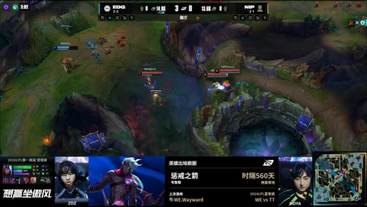 【蜗牛电竞】时隔560天上单维鲁斯再现LPL 上次是WE.wayward选用