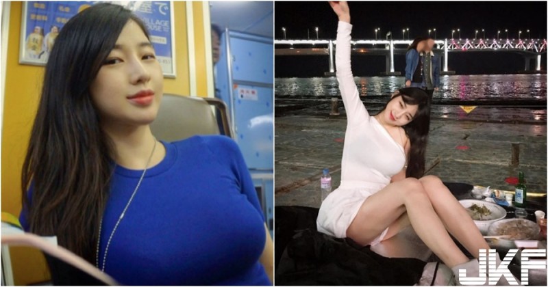 【蜗牛电竞】江邊野餐「風景太誘人」，長髮正妹包緊緊也擋不住「長輩探頭」，形狀好明顯～