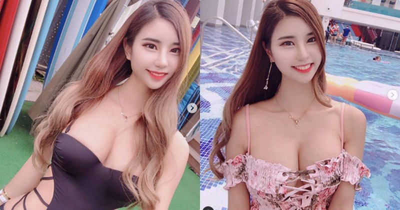 【蜗牛电竞】在泳池感受到滿滿的乳量，辣妹「爆乳身材」成全場焦點！