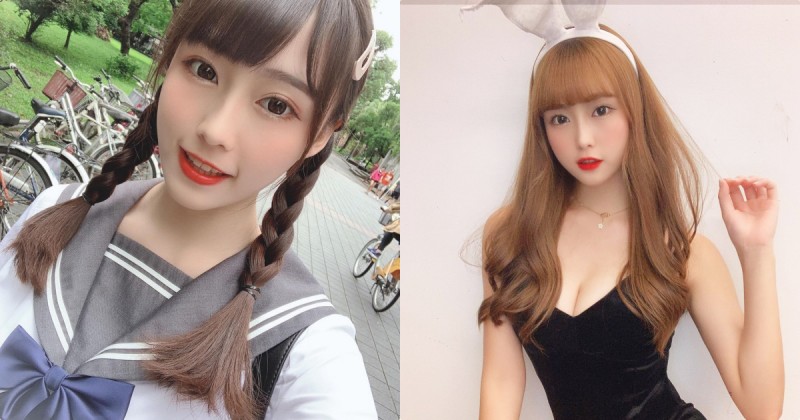 【蜗牛电竞】學生妹子「Angela」笑容超甜，「兔兔裝的深溝」有夠誘人！