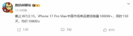 【蜗牛电竞】均价破万也挡不住！iPhone17 ProMax国内卖爆 150天销量破千万