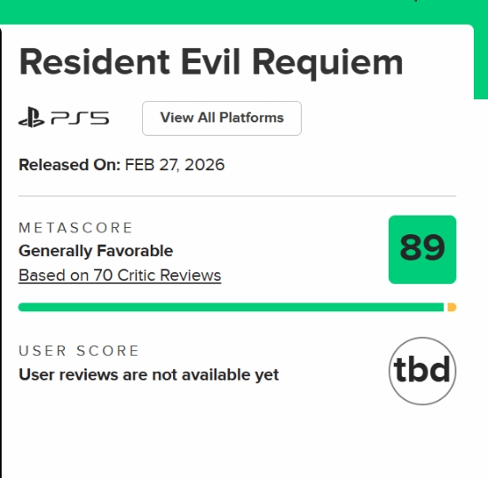 【蜗牛电竞】《生化危机9》媒体评分解禁!M站均分高达89 IGN给出9分高分