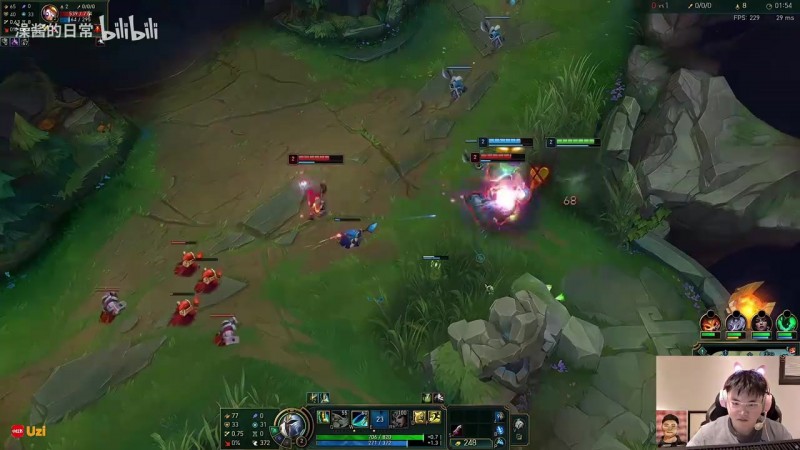 【蜗牛电竞】下路血腥车轮战！Uzi连杀5个丝血笑到最后：你们装什么？