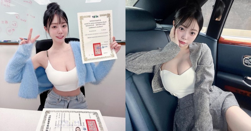 【蜗牛电竞】正妹健康管理師「可禹」雪白美乳呼之欲出，果然很注重「養分吸收」！