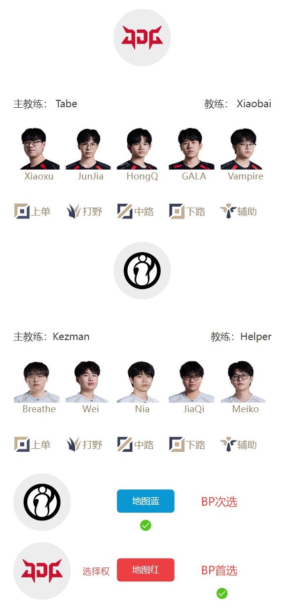 【蜗牛电竞】LPL明日首发名单:GALA对阵JiaQi;knight交手Shanks