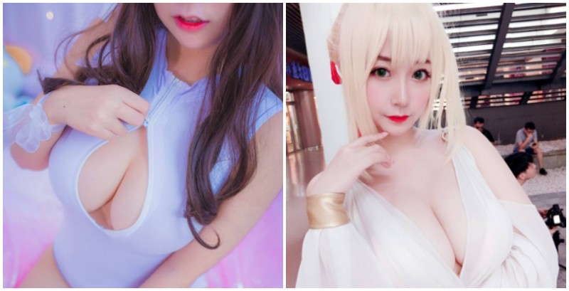 【蜗牛电竞】歐派就是真理！「巨乳正妹」貓九醬特製泳裝解放豪量雙峰，口水都快滴滿鍵盤啦！