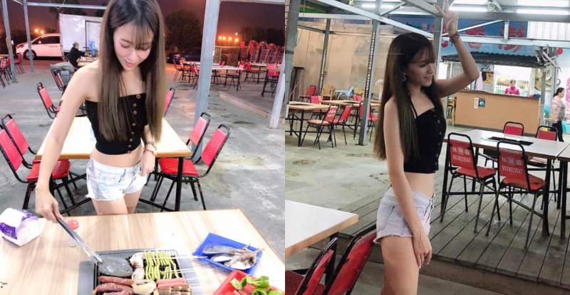 【蜗牛电竞】烤到脫衣服！氣質正妹「Yuanyuan媛媛兒」超短熱褲火辣烤肉