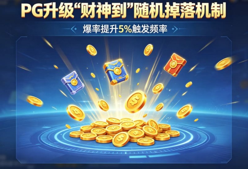 【蜗牛电竞】PG升级“财神到”随机掉落机制，爆率提升5%触发频率。