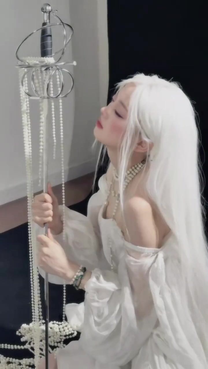 【蜗牛电竞】灵儿发布白发造型写真：神听不到你的祷告，我才是你唯一的救赎