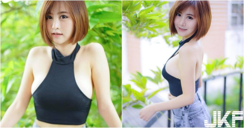 【蜗牛电竞】衣服太小件！「短髮巨乳正妹」出門逛街曬奶！「兩球白肉」從邊緣溢出好狂喔！